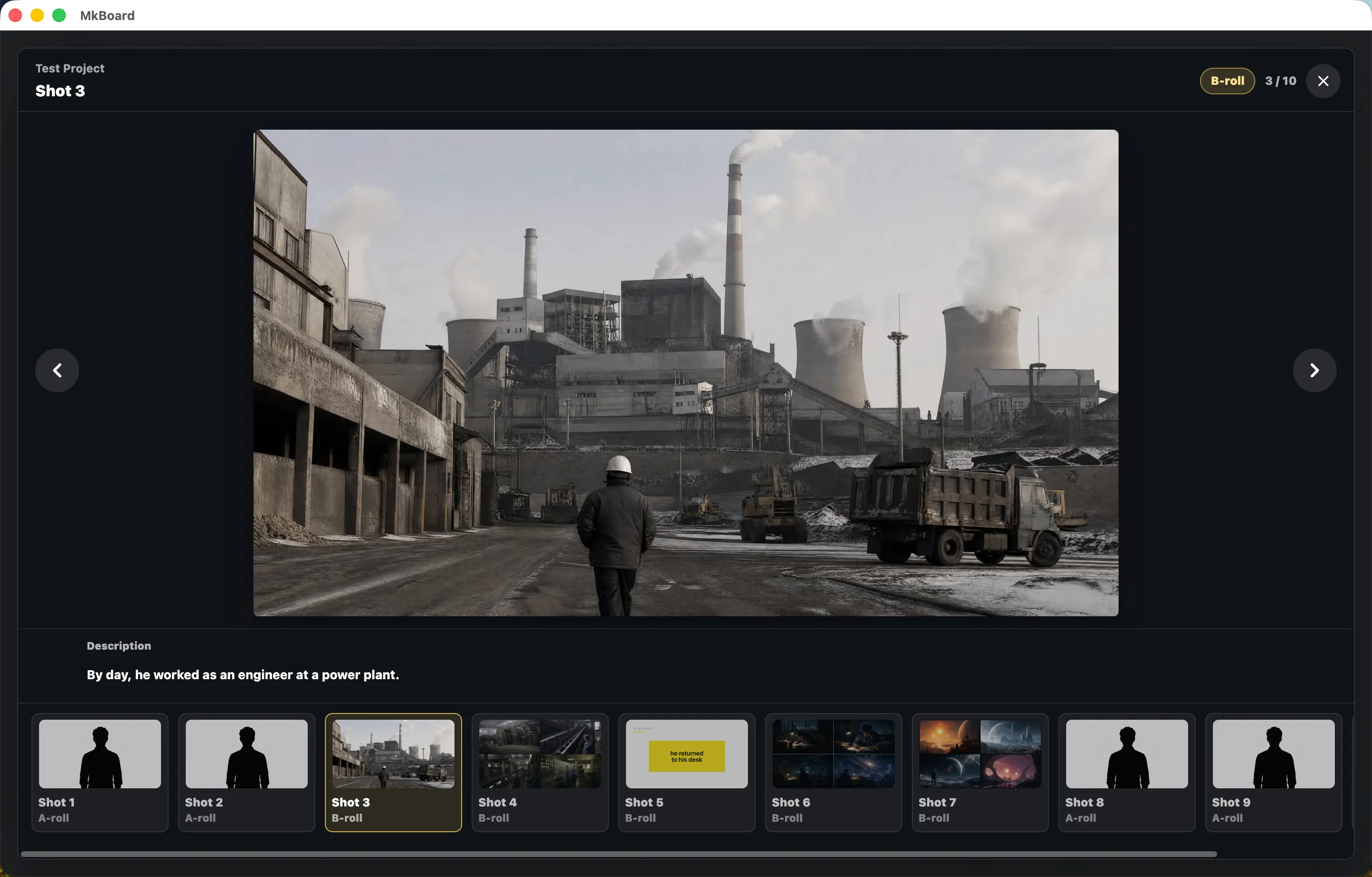 Storyboard preview mode